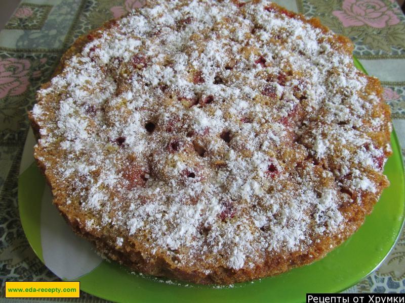 Обложка рецепта Заливной пирог с вишней и ванильным вкусом
