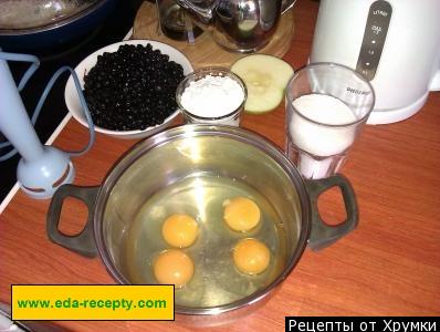 Шаг 1 приготовления Черничный чизкейк