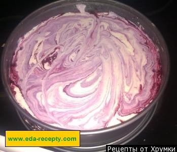 Шаг 4 приготовления Черничный чизкейк