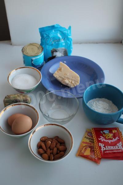 Шаг 1 приготовления Миндальный торт со сгущенкой