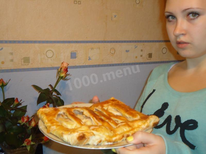 Шаг 6 приготовления Яблочный закрытый пирог из готового слоеного теста