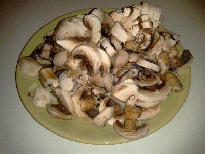 Шаг 4 приготовления Открытый пирог киш куриный с грибами