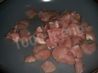 Шаг 5 приготовления Открытый пирог киш куриный с грибами