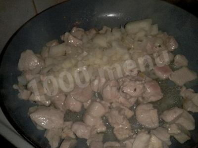 Шаг 6 приготовления Открытый пирог киш куриный с грибами