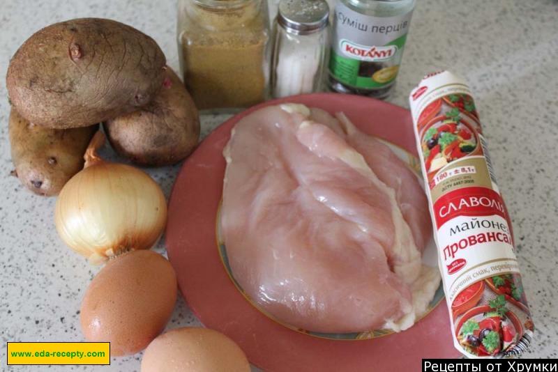 Шаг 1 приготовления Куриные оладьи с картошкой и майонезом