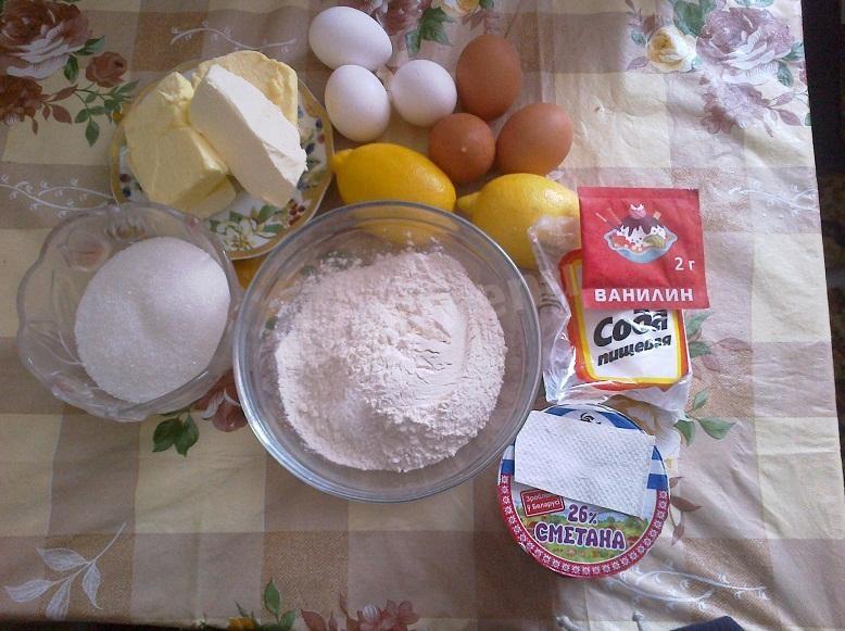 Шаг 1 приготовления Лимонный торт на сметане