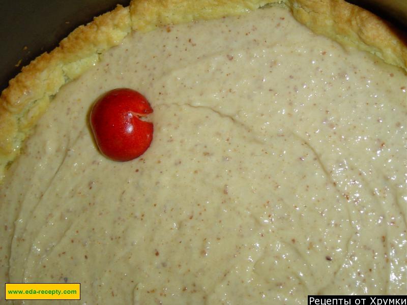 Шаг 6 приготовления Пирог с абрикосами и черешней