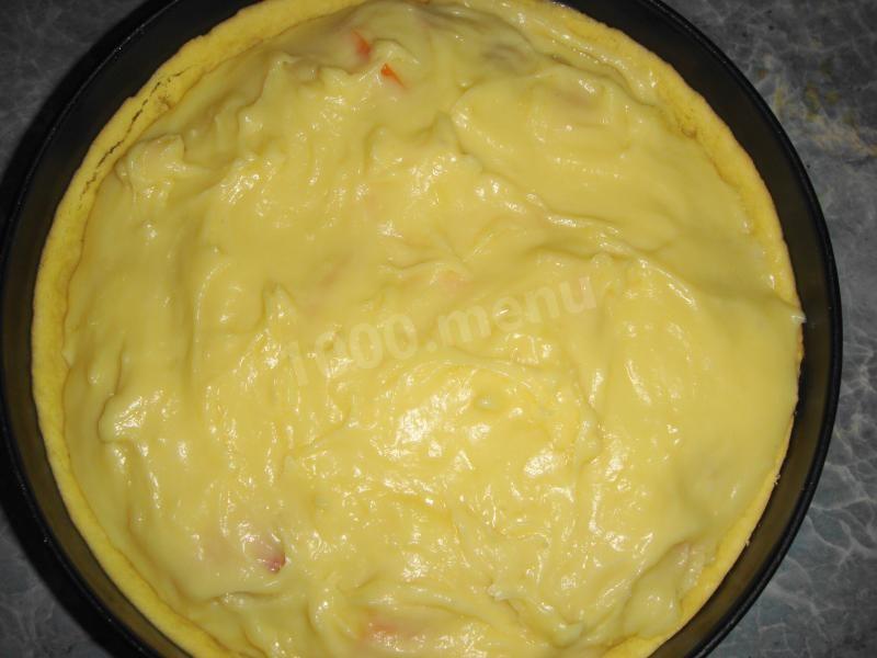 Шаг 24 приготовления Пирог с хурмой и яблоками