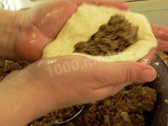 Шаг 5 приготовления Пирожки с печенью из жидкого теста