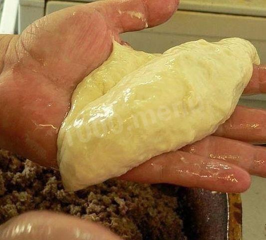 Шаг 6 приготовления Пирожки с печенью из жидкого теста