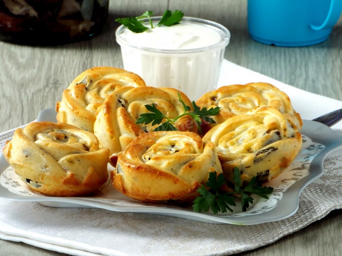 Обложка рецепта Маффины с солеными горькушками