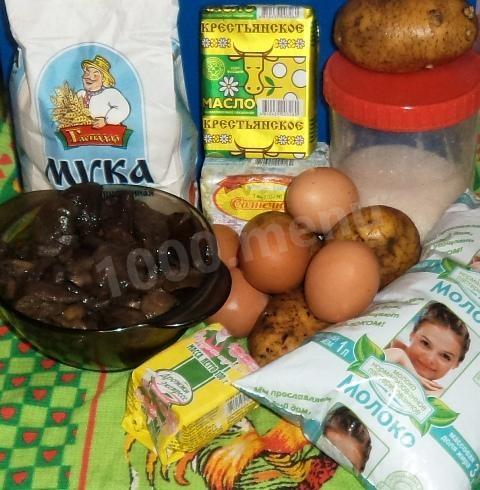 Шаг 1 приготовления Кулебяка с грибами