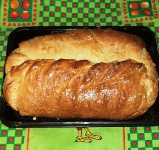 Шаг 9 приготовления Кулебяка с грибами