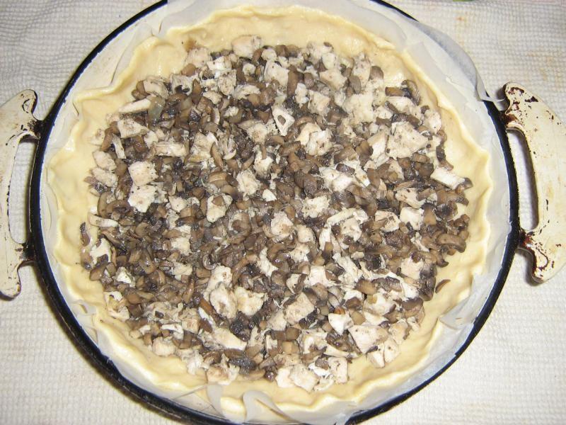 Шаг 12 приготовления Пирог курино грибной