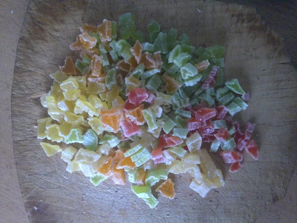 Шаг 4 приготовления Кукурузные кексы с цукатами
