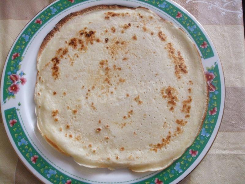 Шаг 12 приготовления Тонкие блины с начинкой