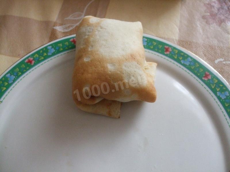 Шаг 14 приготовления Тонкие блины с начинкой