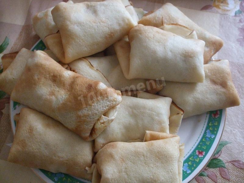 Шаг 15 приготовления Тонкие блины с начинкой