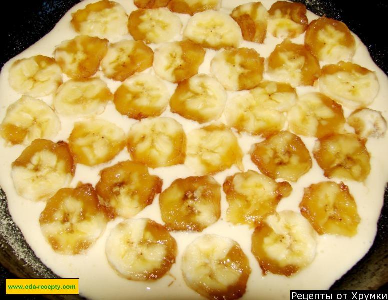 Шаг 4 приготовления Пирог с яблоками и бананами