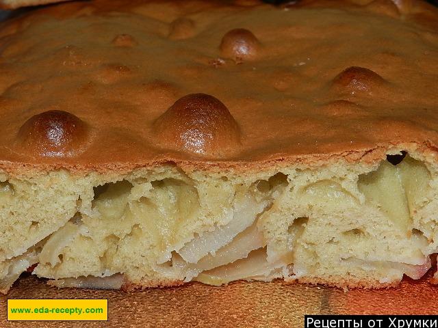 Обложка рецепта Пирог с яблоками и сметаной