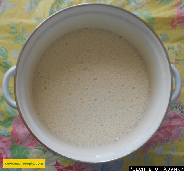 Шаг 4 приготовления Блины на воде и яйцах с сахарной пудрой тонкие