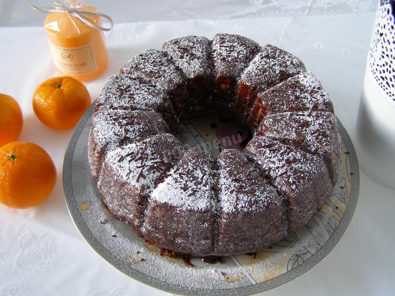 Шаг 13 приготовления Шоколадный кекс с изюмом и орехами