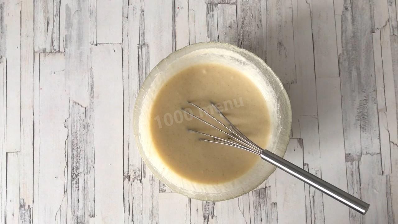 Шаг 5 приготовления Яблочный манник на кефире