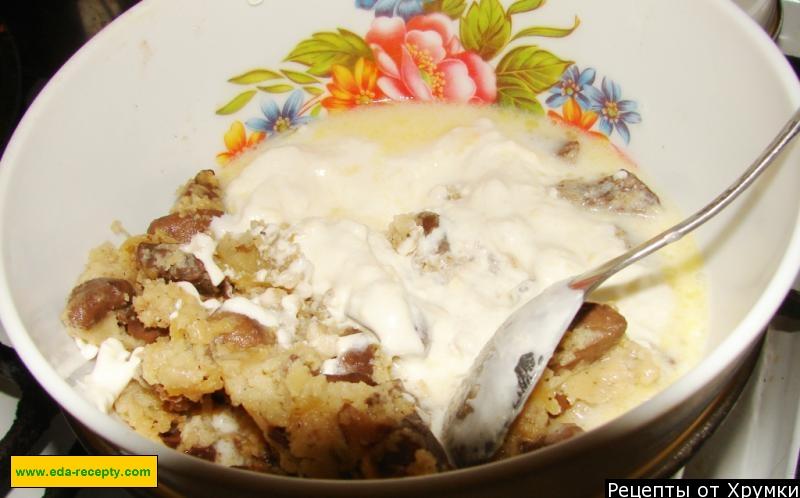 Шаг 3 приготовления Пирог курник с грибами