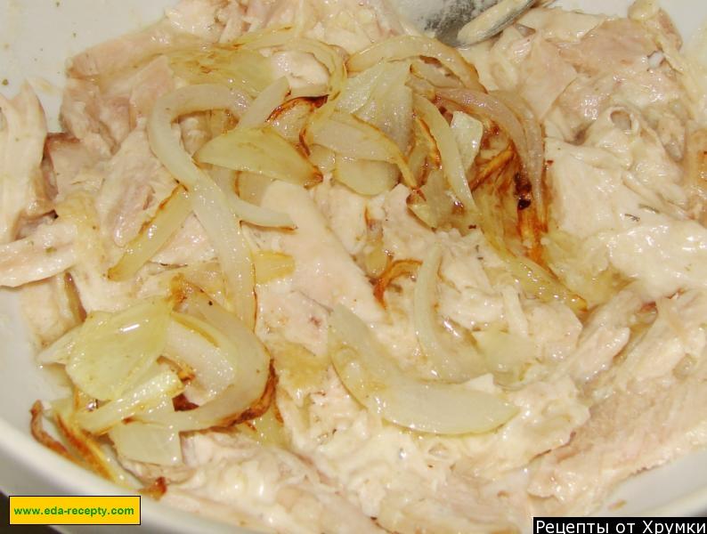 Шаг 4 приготовления Пирог курник с грибами