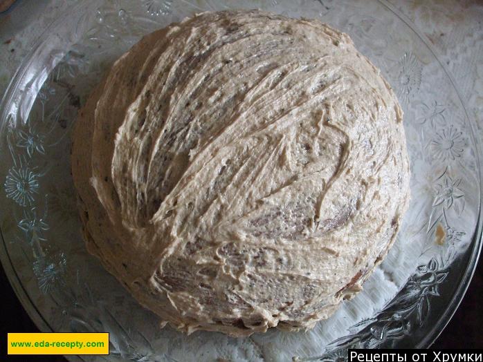 Шаг 17 приготовления Шоколадный сметанник "Кофе с молоком"
