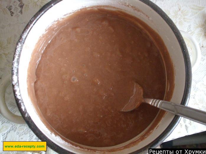 Шаг 8 приготовления Шоколадный сметанник "Кофе с молоком"
