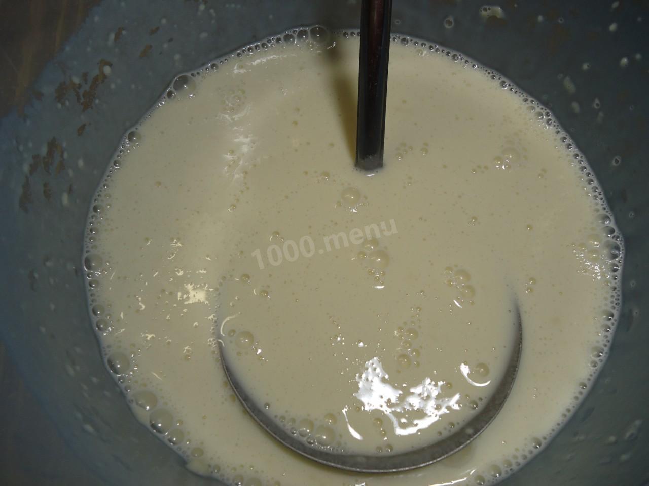 Шаг 6 приготовления Блины Микс на молоке кефире и минеральной воде