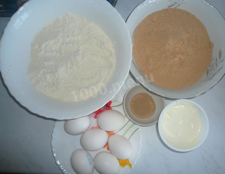 Шаг 1 приготовления Блины из гречневой муки с пшеничной мукой