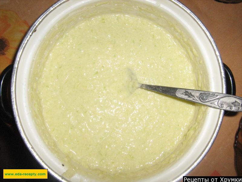 Шаг 4 приготовления Оладьи из кабачков с творогом