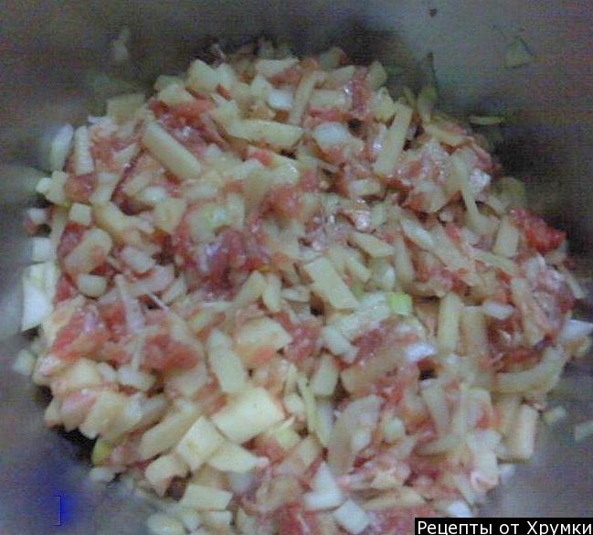 Шаг 3 приготовления Треугольники с картошкой и мясом эчпочмак