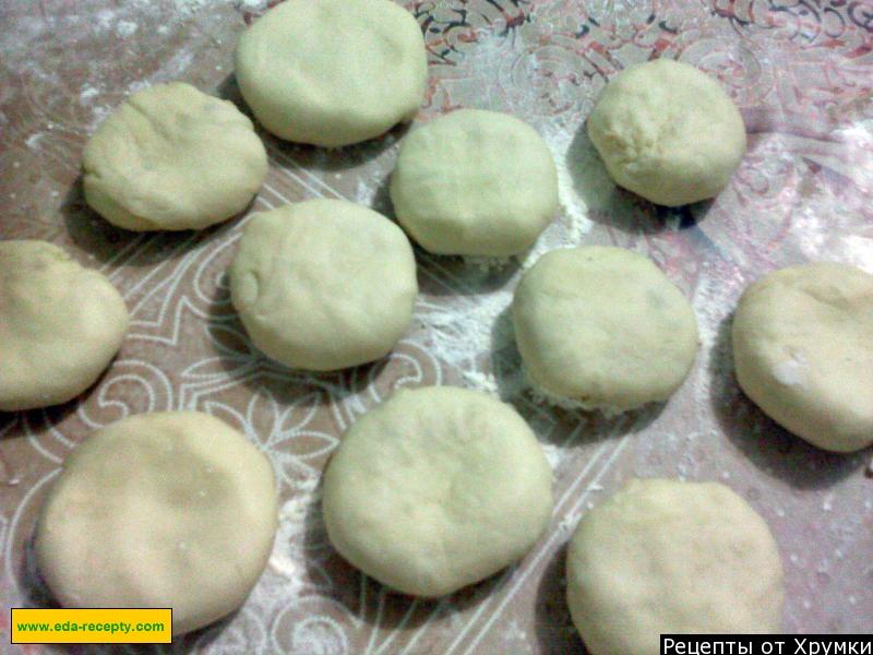 Шаг 4 приготовления Треугольники с картошкой и мясом эчпочмак
