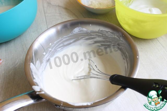 Шаг 4 приготовления Аля чизкейк с меренгой