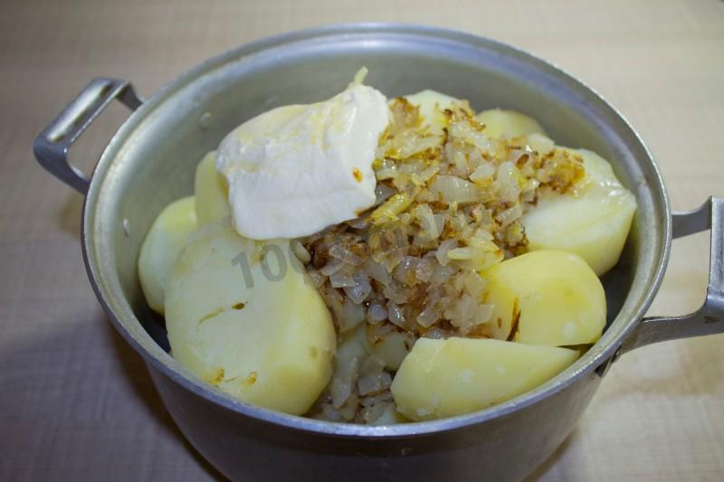 Шаг 14 приготовления Пирожки с картошкой на кефире на сковороде
