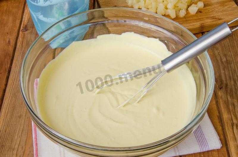 Шаг 26 приготовления Бисквитный торт с ананасами