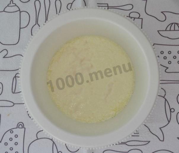 Шаг 1 приготовления Пышки Малышки на кефире