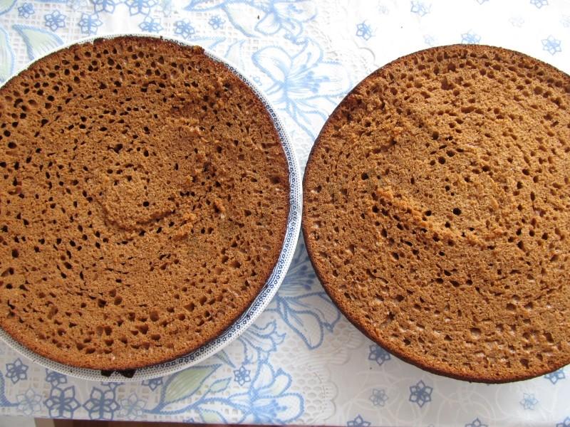 Шаг 11 приготовления Торт Трухлявый пень на сметане