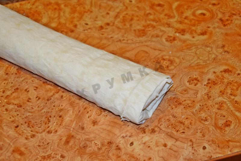 Шаг 9 приготовления Штрудель с яблоками из лаваша