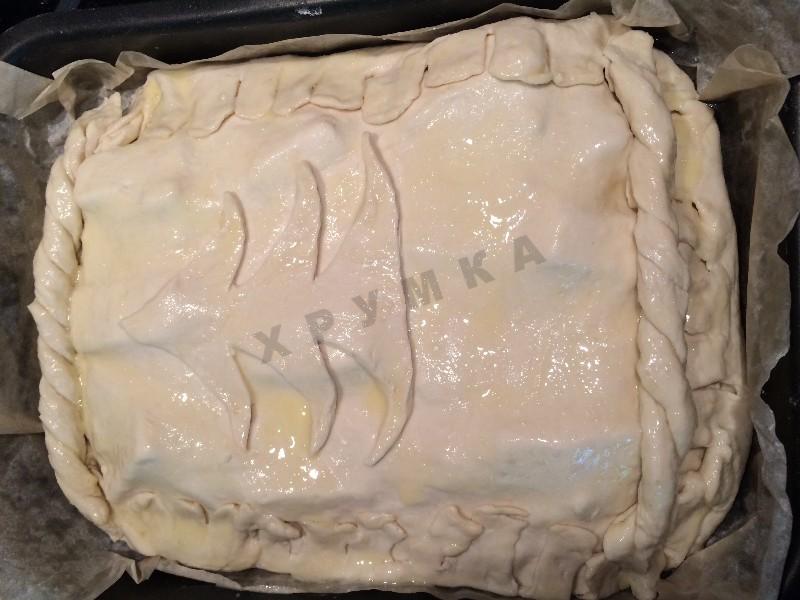 Шаг 8 приготовления Пирог с куриными ножками и картофелем