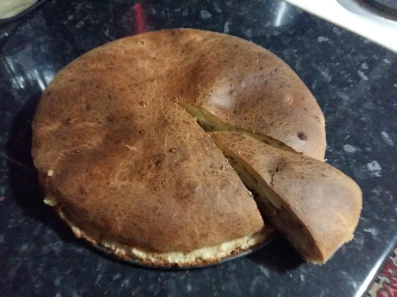 Обложка рецепта Заливной пирог из рыбных консервов