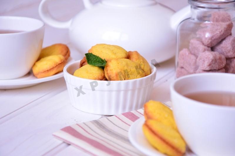 Шаг 11 приготовления Кукурузное печенье с мятным ганашем