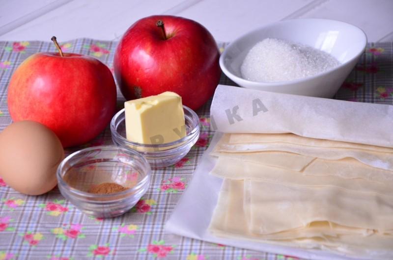 Шаг 1 приготовления Пирожки с яблоками из теста фило в духовке