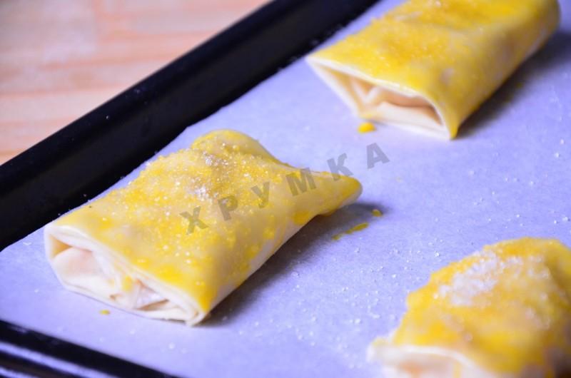 Шаг 5 приготовления Пирожки с яблоками из теста фило в духовке