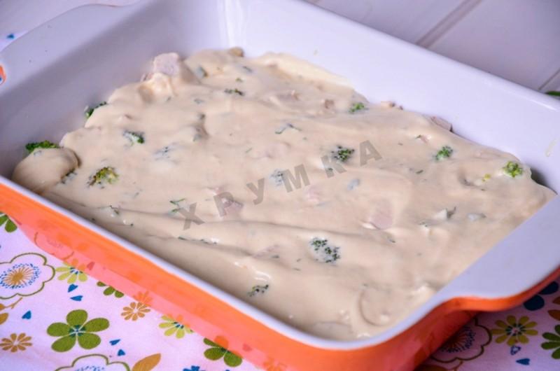Шаг 10 приготовления Пирог с брокколи и грибами