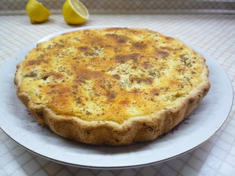 Шаг 12 приготовления Быстрый яблочный пирог с творожной заливкой