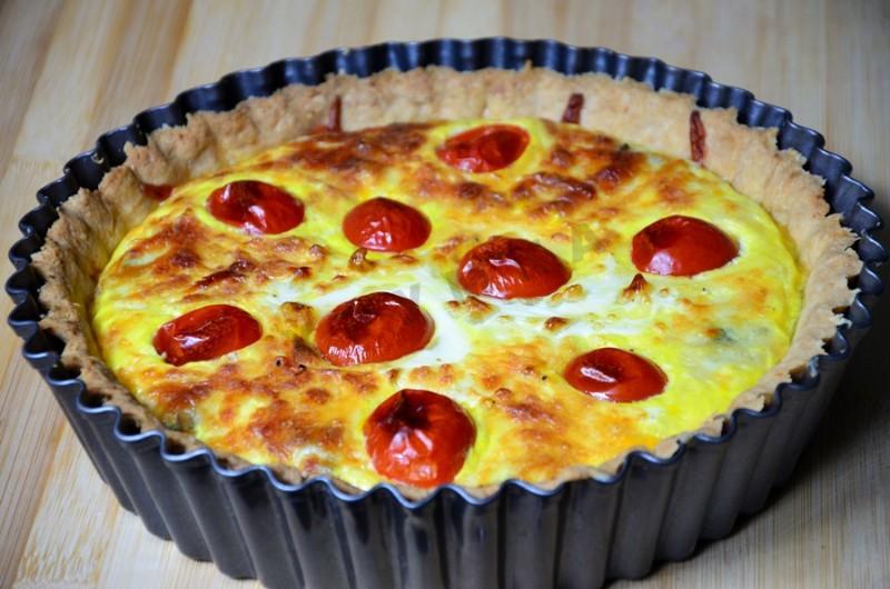 Шаг 15 приготовления Киш со шпинатом и сыром